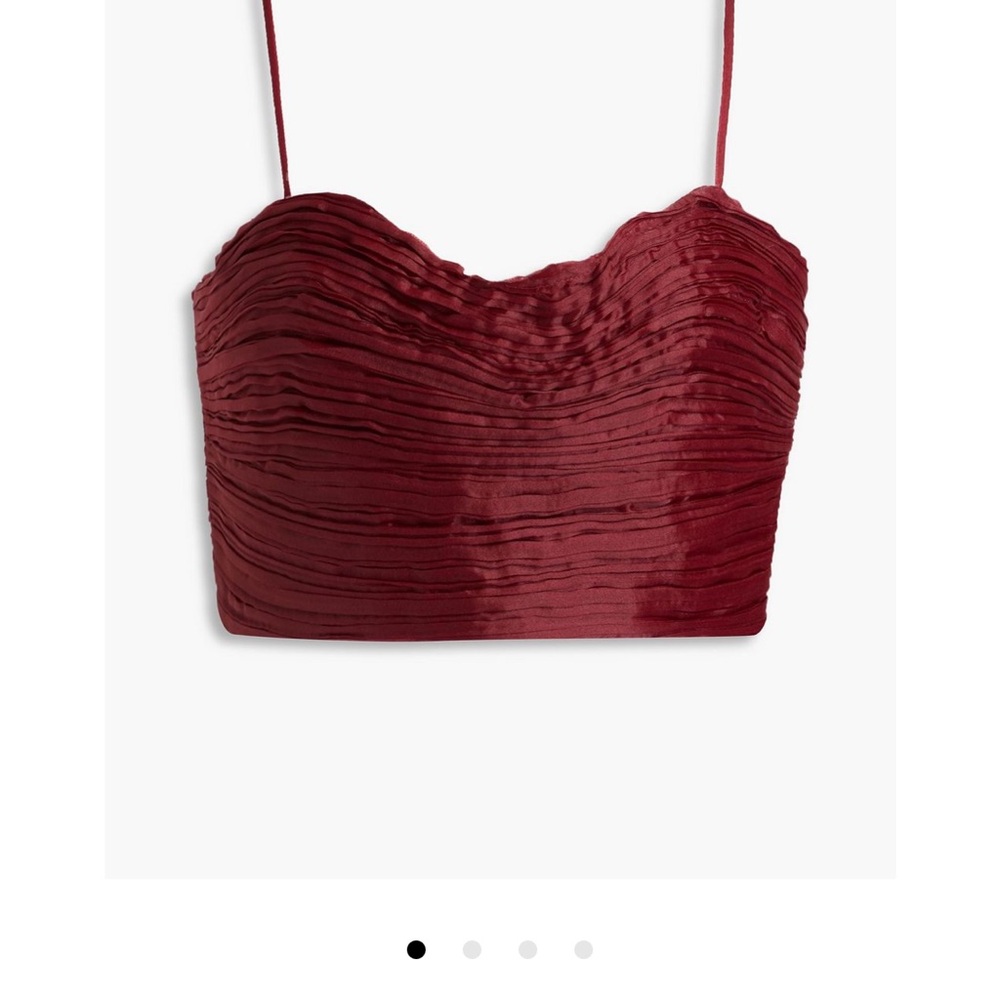 Aje Laurier Wave Cropped  Top in rich burgundy